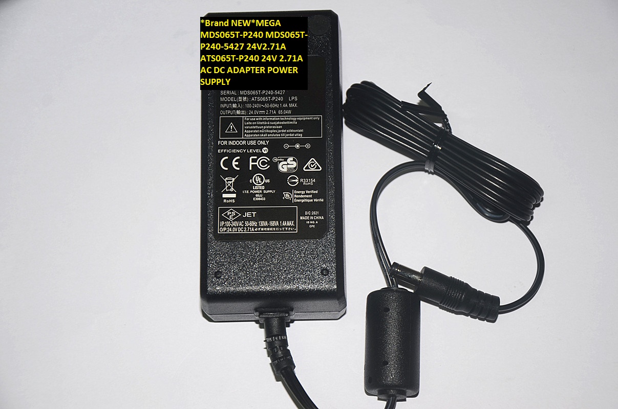 *Brand NEW*MEGA MDS065T-P240-5427 24V 2.71A AC DC ADAPTER ATS065T-P240 MDS065T-P240 POWER SUPPLY